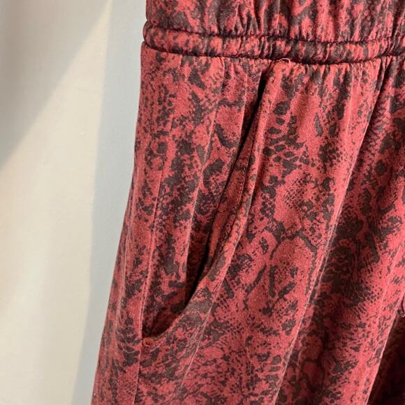 GARNET HILL Ines Blouson Knit Dress Printed Long Sleeve Knee Length Wine Red M - Picture 6 of 11